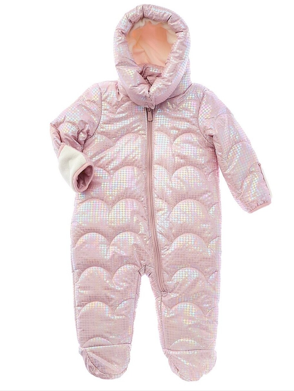 NWOT Kensie Baby Girl Pink Iridescent Snowsuit Baby Bunting Pram 3-6 Months